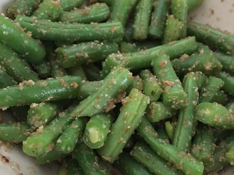 レンジでいんげんの胡麻和え♪お弁当にも♪